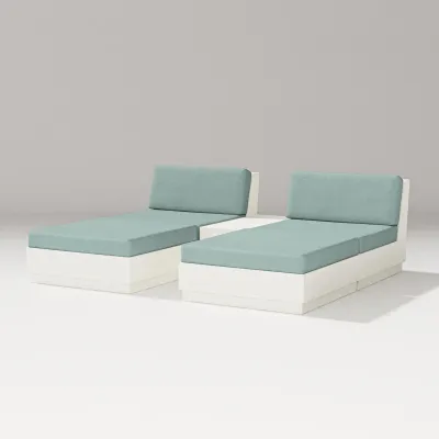 Elevate Double Chaise Set Vint White/ Glacier Spa
