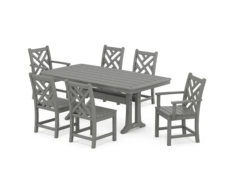 PWS868-1 Chippendale 7-Piece Dining Slate Grey