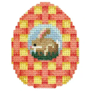 Bunny Cameo/Coral Lattice Mini Egg