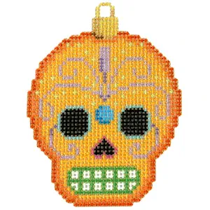 Sugar Skull Ornament/Orange