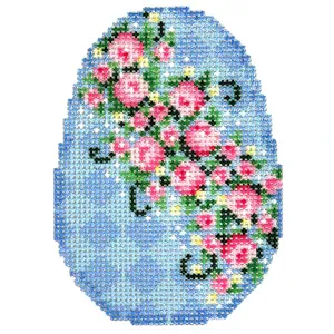 Rose Bud Garland on Harlequin Egg