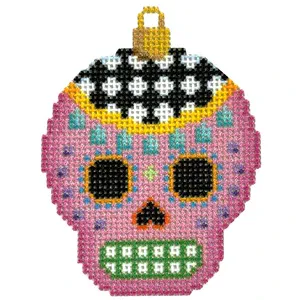 Sugar Skull Ornament/Pink
