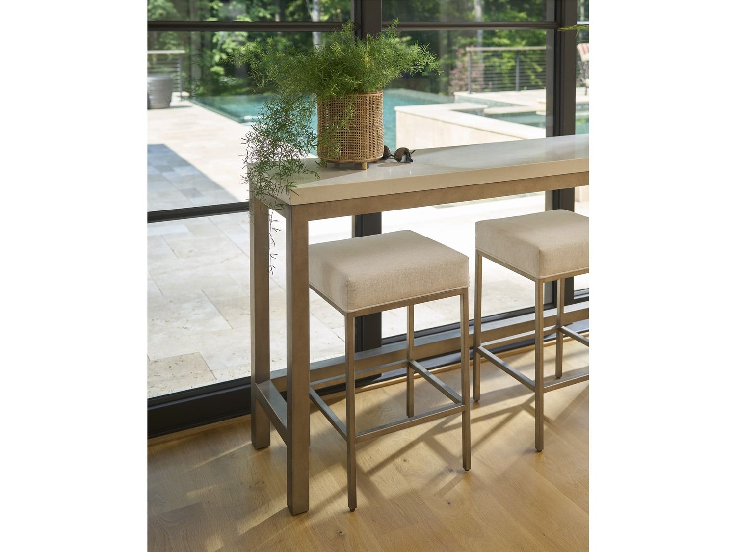 Oasis- Coastal Living Home Collection Console Stool Oasis- Coastal Living Home Collection Console Stool