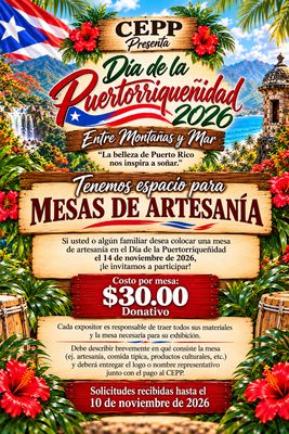 Mesas de artesanía Día de La Puertorriqueñidad 2026