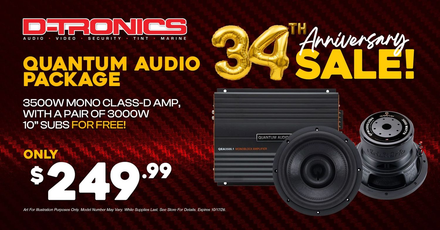 QUANTUM AUDIO PACKAGE - 3500W MONO CLASS-D AMP WITH A PAIR OF 3000W 10" SUBS FOR FREE
