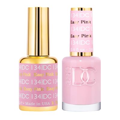 DND Duo Gel &amp; Nail Polish Set - Easy Pink 134 - 2 x 18ml
