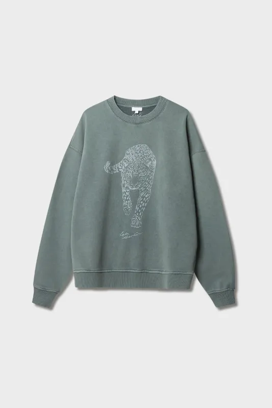 Lala Berlin Sweatshirt Soma Cotton Washed Sage Leo
