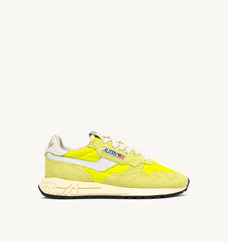 Autry Sneakers Reelwind Low Aus Wildleder Und Leder Weiss Und Evening Primerose WWLW - NC33
