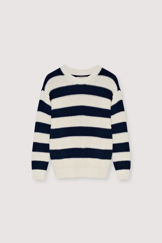The New Society Musa Woman Jumper Summer Midnight Knit Stripes
