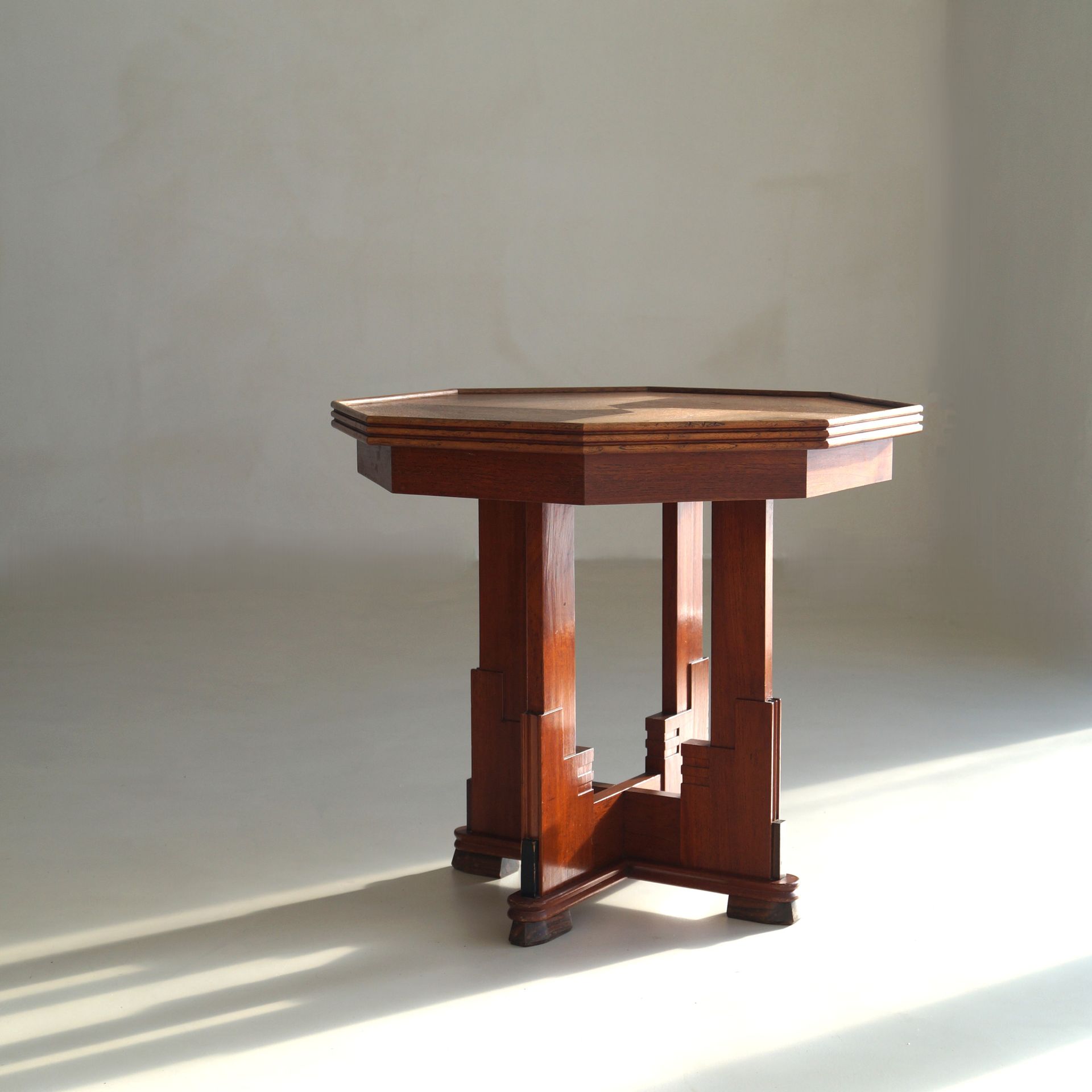 Expressionist Amsterdam School Table with Octagonal Top, 1920s