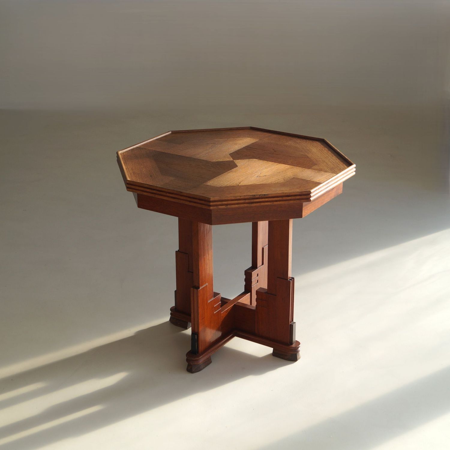 Expressionist Amsterdam School Table with Octagonal Top, 1920s