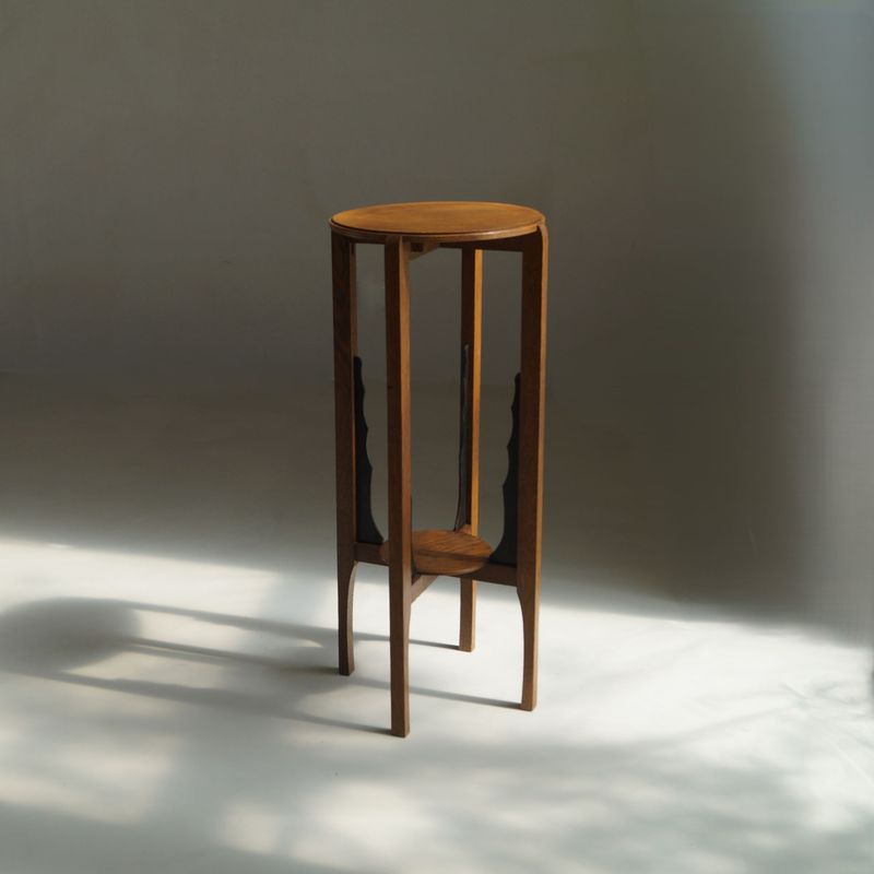 Elegant Dutch Art Deco Amsterdam School Pedestal or Plant Table, 1920s