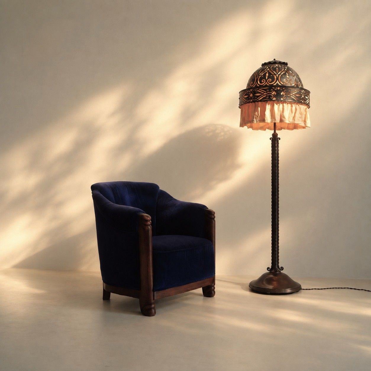 Dutch Art Deco Amsterdam School Floor Lamp, Winkelman & Van der Bijl, 1920s