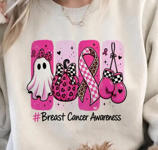 GHOST PUMPKING BREAST CANCER AWARENESS