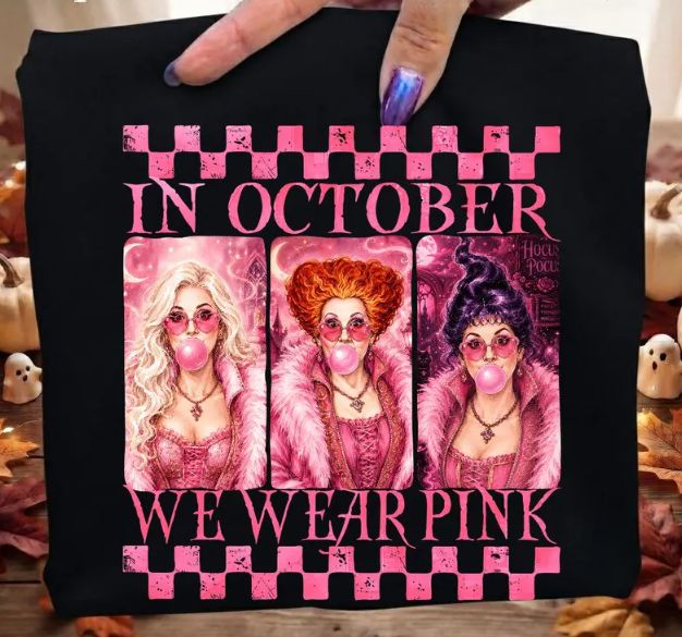 HOCUS POCUS IN OCTOBER WE WEAR PINK BREAST CANCER AWARENESS