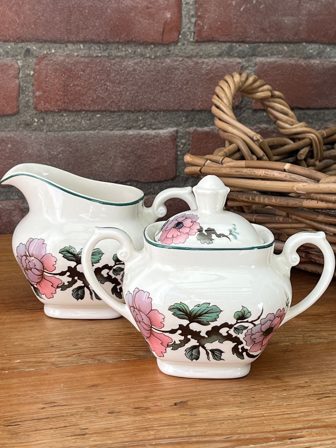 Myott Meakin „Exotic Garden“ – Vintage-Set für Milch und Zucker