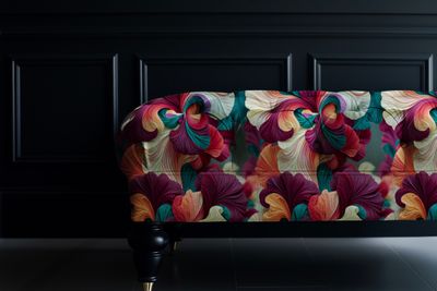 Deep into a Dark Bloom Art Nouveau Fabric | La Volupté