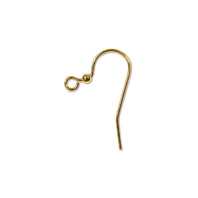 Earwires: Gold Plated 25mm with 2mm Gold Ball (2 pairs)