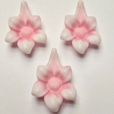 43mm Flower Pendant: Pink & White German Resin