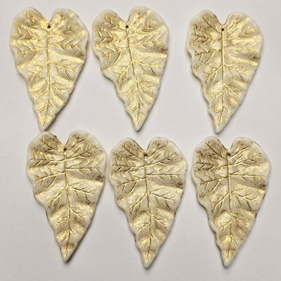 50mm Leaves: German Resin Cream Gold