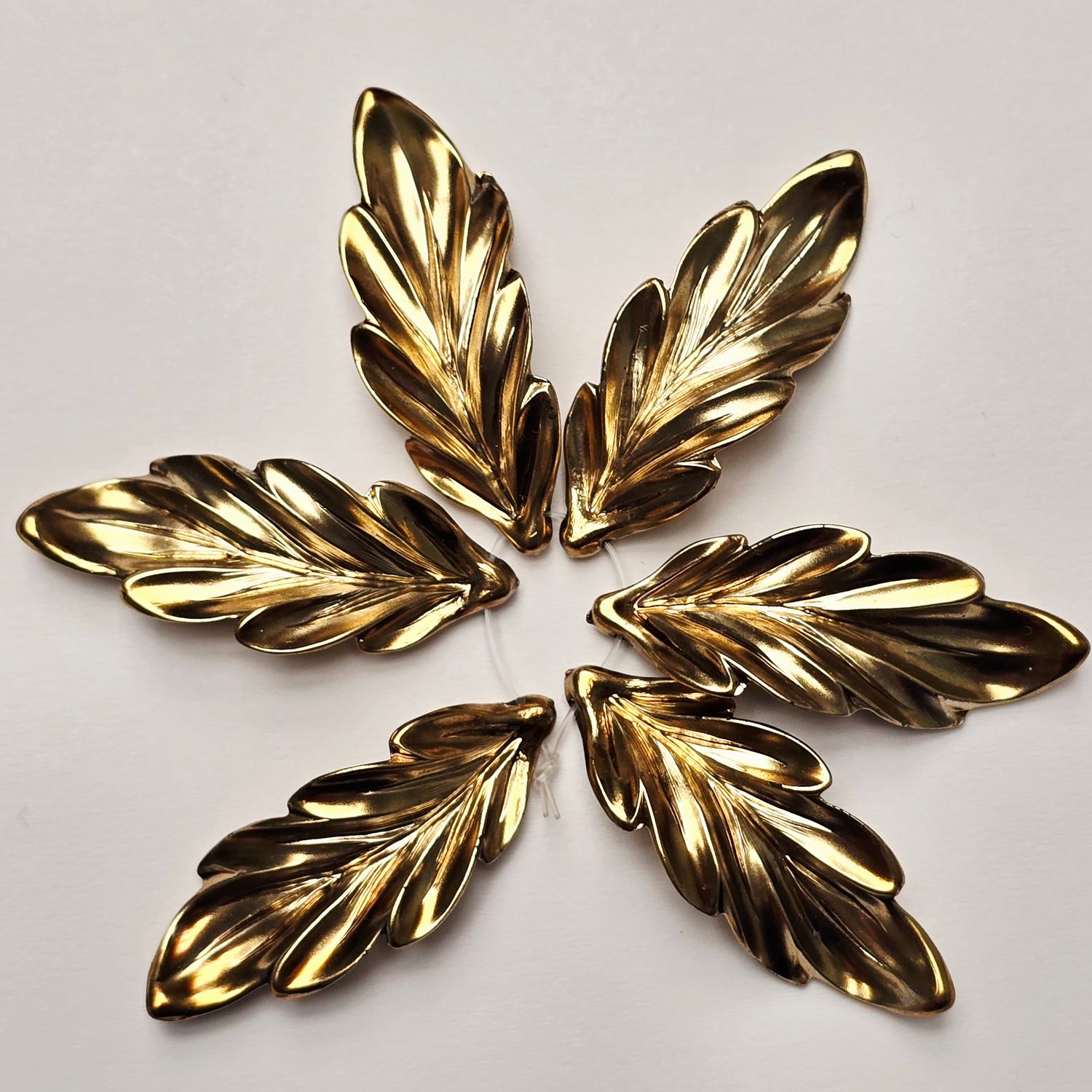 40mm Leaves: German Resin - Light Bronze/Gold Color