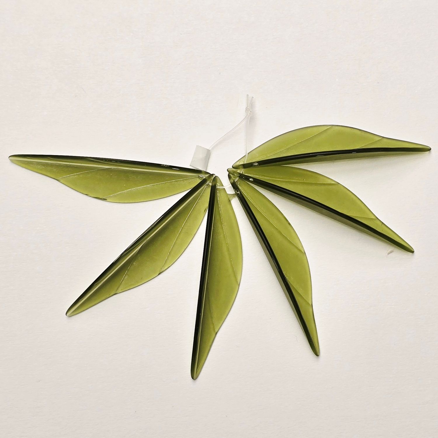 50mm Leaves: German Resin Frosted Olive Green 