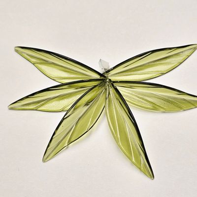 50mm Leaves: German Resin Transparent Olive Green 