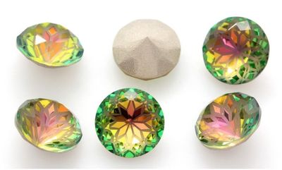 14mm Rivoli: Vitrail Rose Lotus 