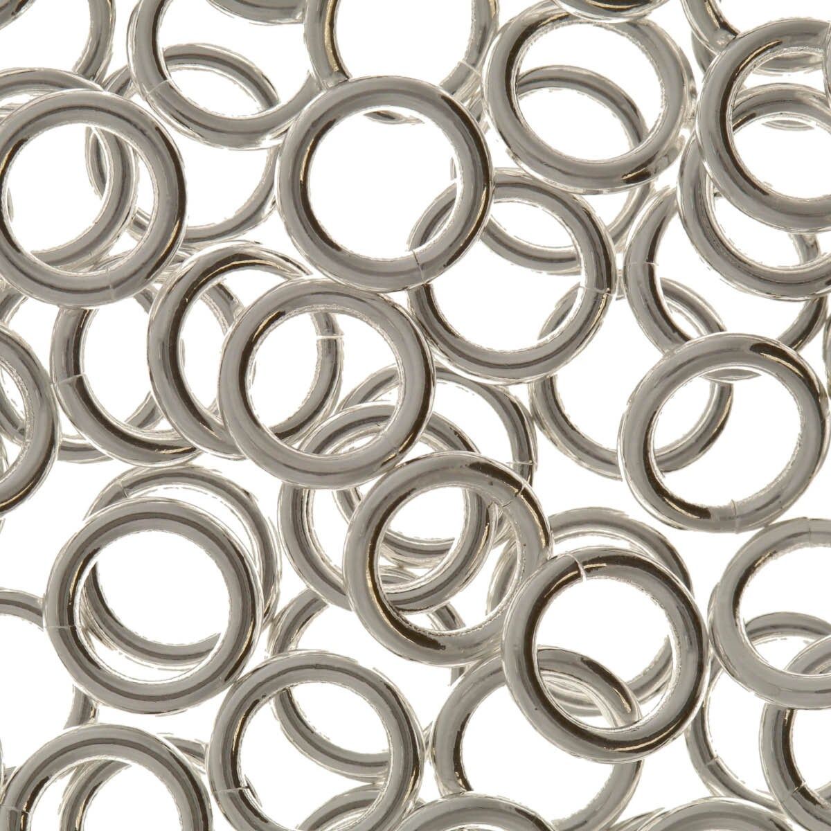 Round Jump Rings: 6mm Silver Plated (144 Pieces) *Bulk Bag*