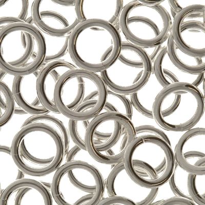 Round Jump Rings: 6mm Silver Plated (144 Pieces) *Bulk Bag*