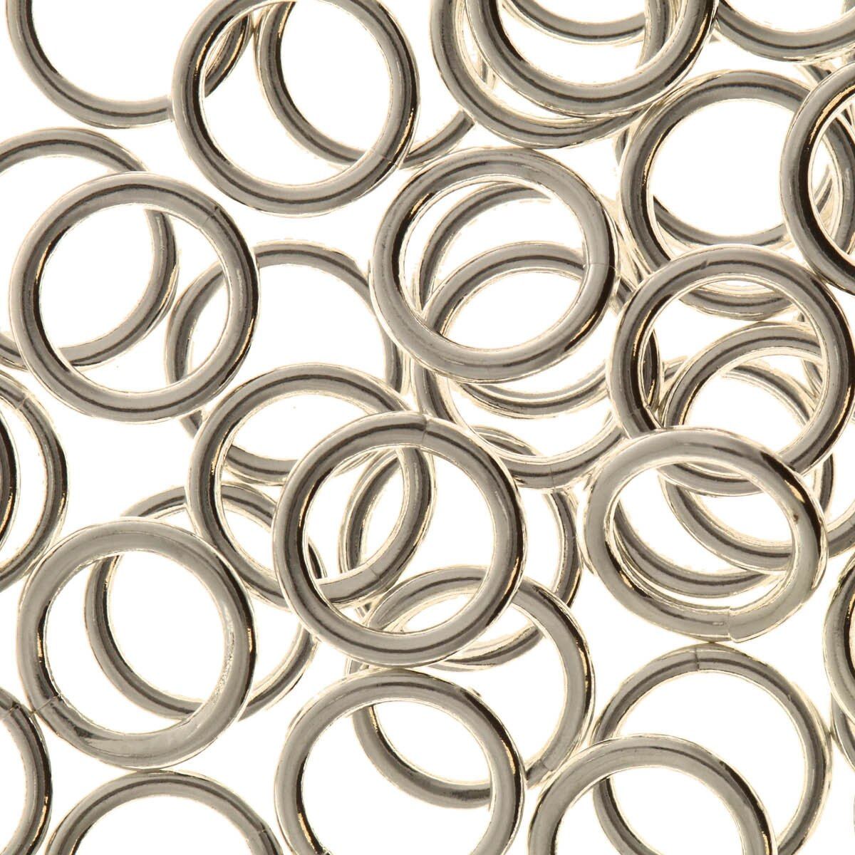 Round Jump Rings: 7mm Silver Plated (144 pieces) *Bulk Bag*