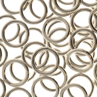 Round Jump Rings: 7mm Silver Plated (144 pieces) *Bulk Bag*