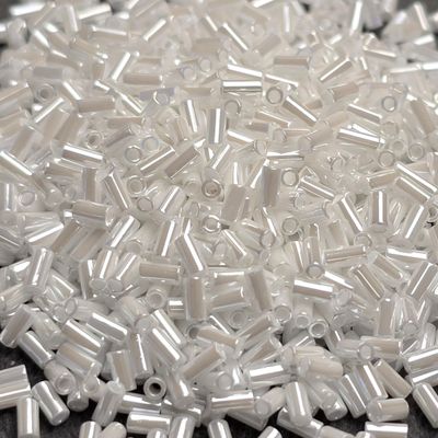3mm Bugles #420 Pearl White