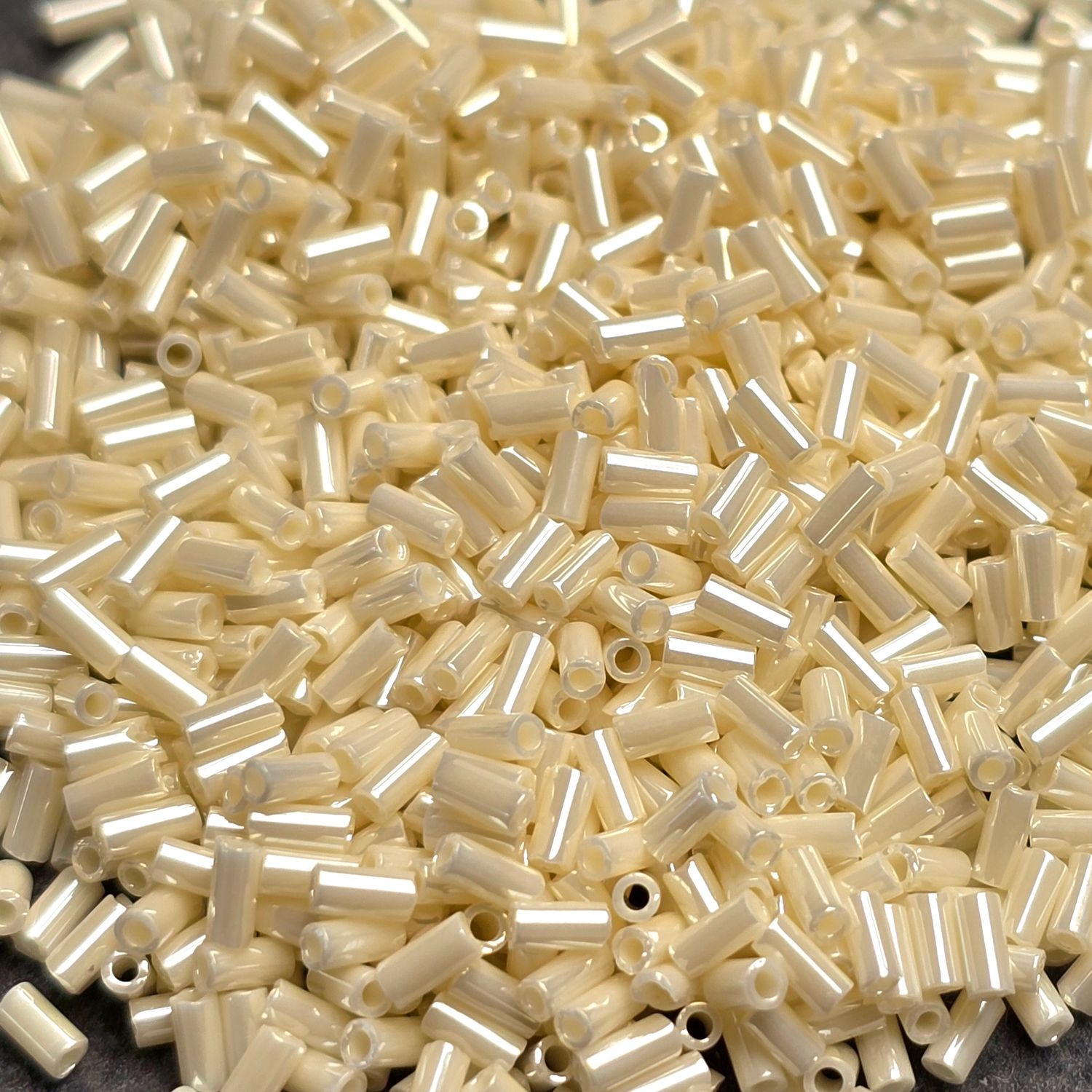3mm Bugles #421 Opaque Ivory