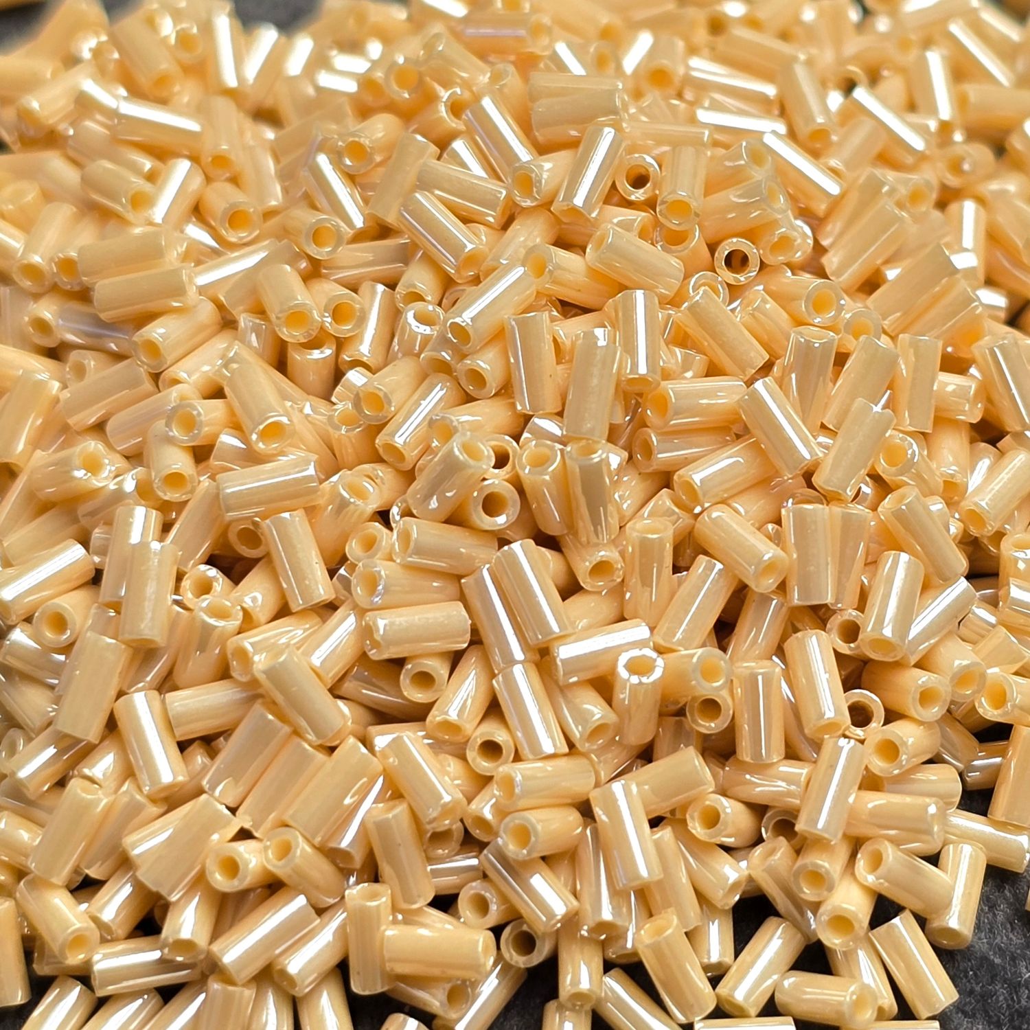 3mm Bugles #421C Opaque Beige Luster