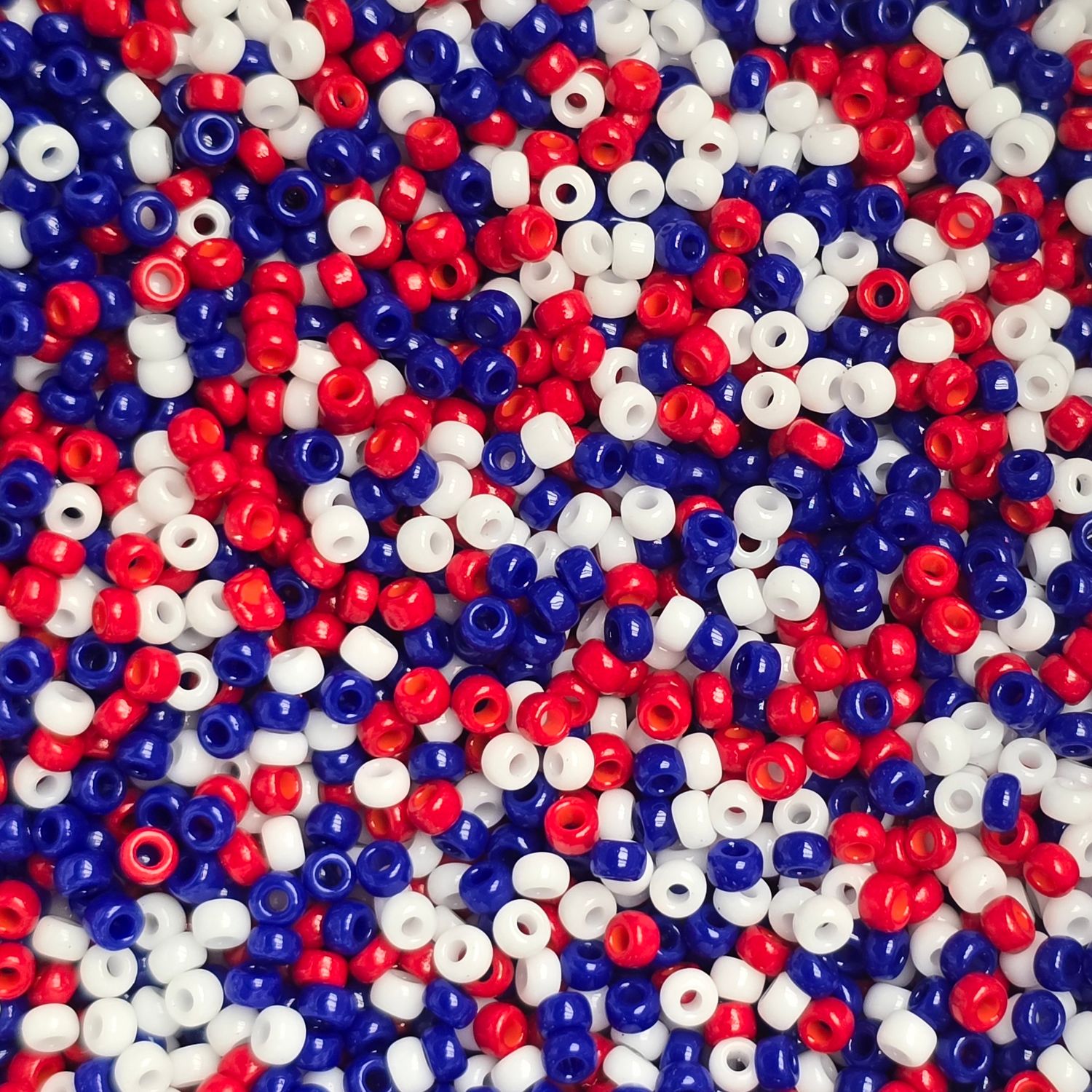 11/0 Bead Mix: Red, White & Blue