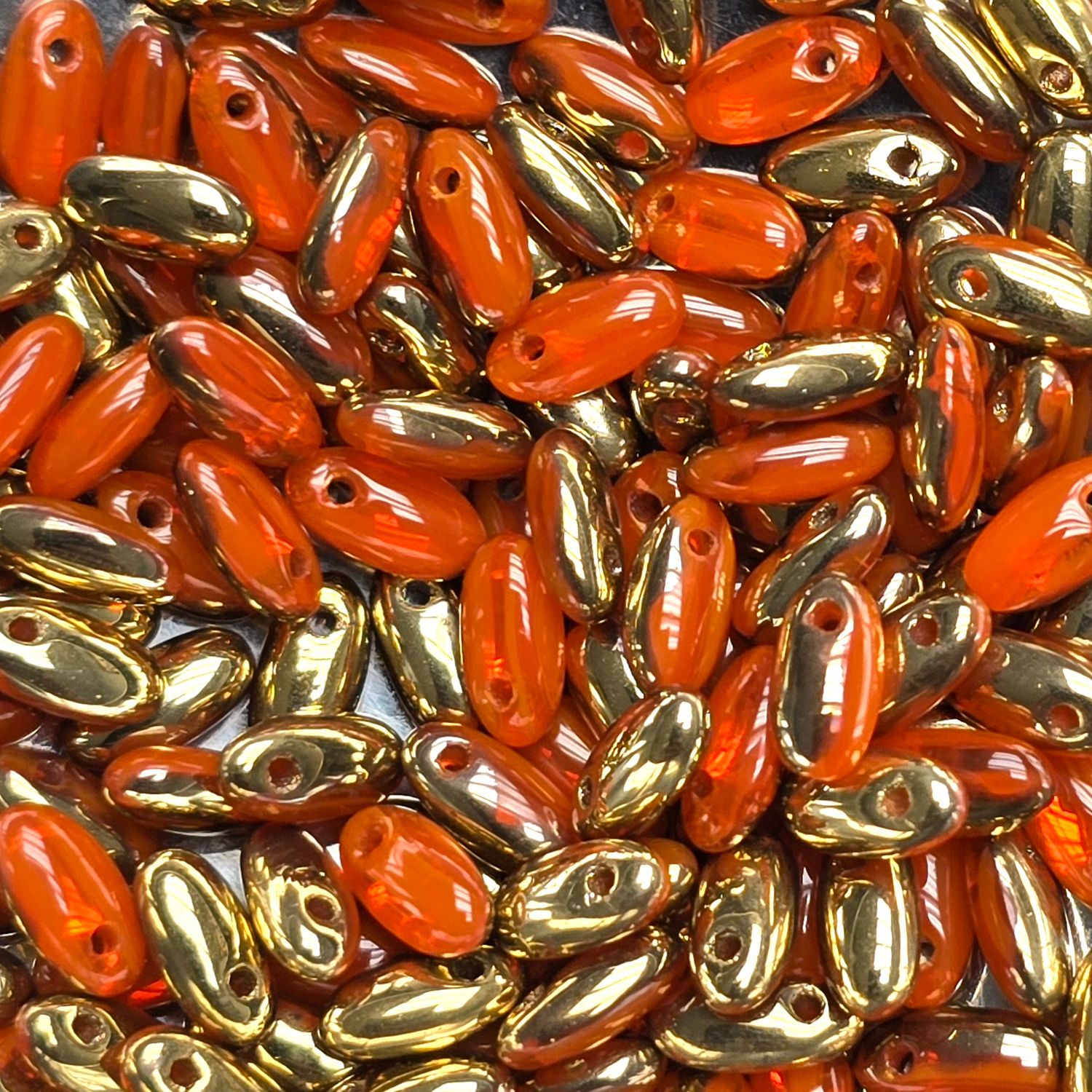 Rizo Beads: Gold Opal Hyancinth