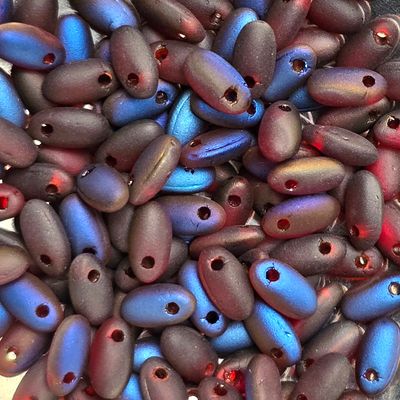 Rizo Beads: Matte Dark Cranbeery Red AB