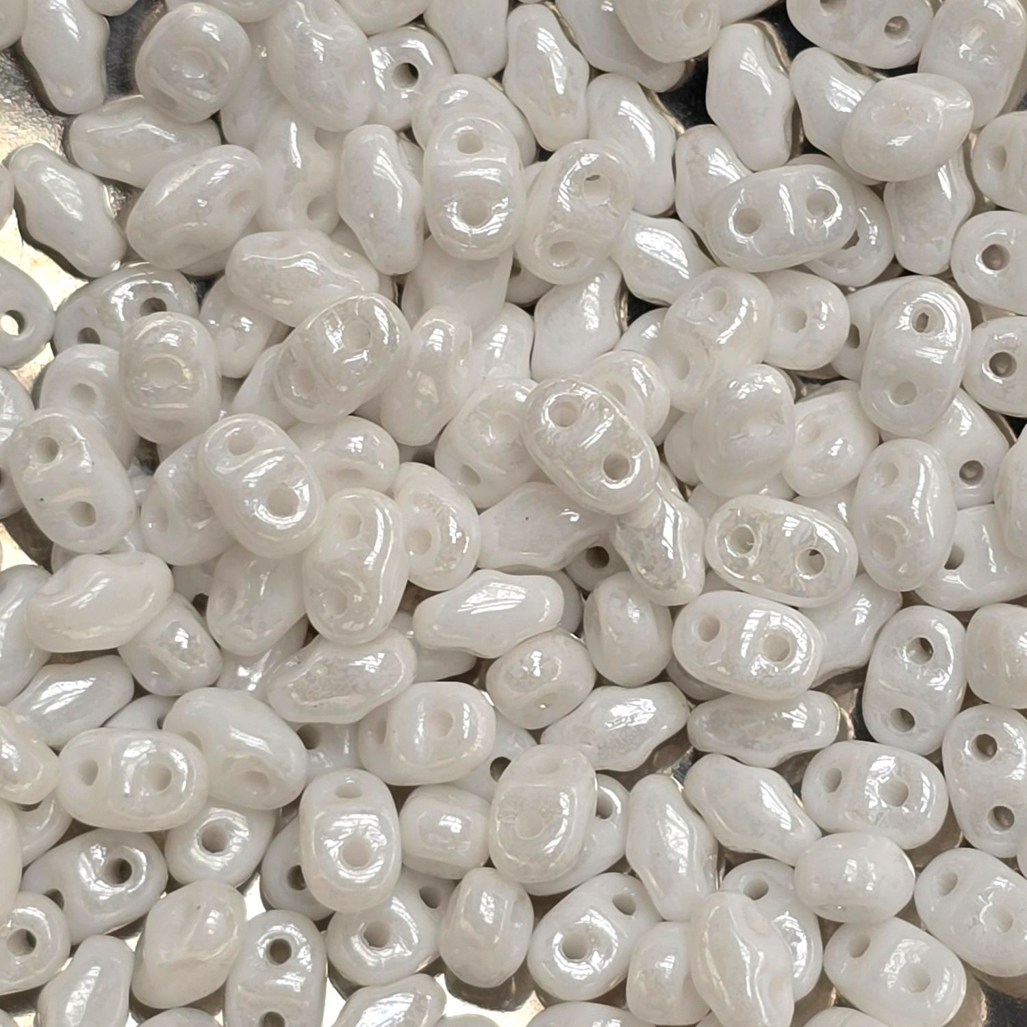 MiniDuo Beads: White Luster