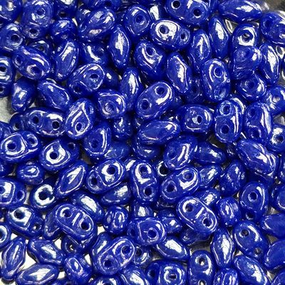 MiniDuo Beads: Opaque Blue Luster