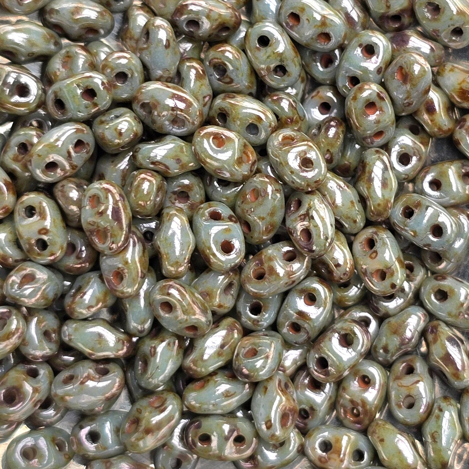 MiniDuo Beads: Sage Green Picasso