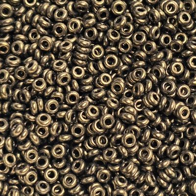 Toho 11/0 Demi Round Beads: Matte Dark Olive 