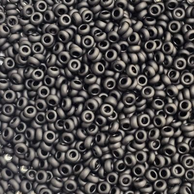 Toho 11/0 Demi Round Beads: Matte Jet 