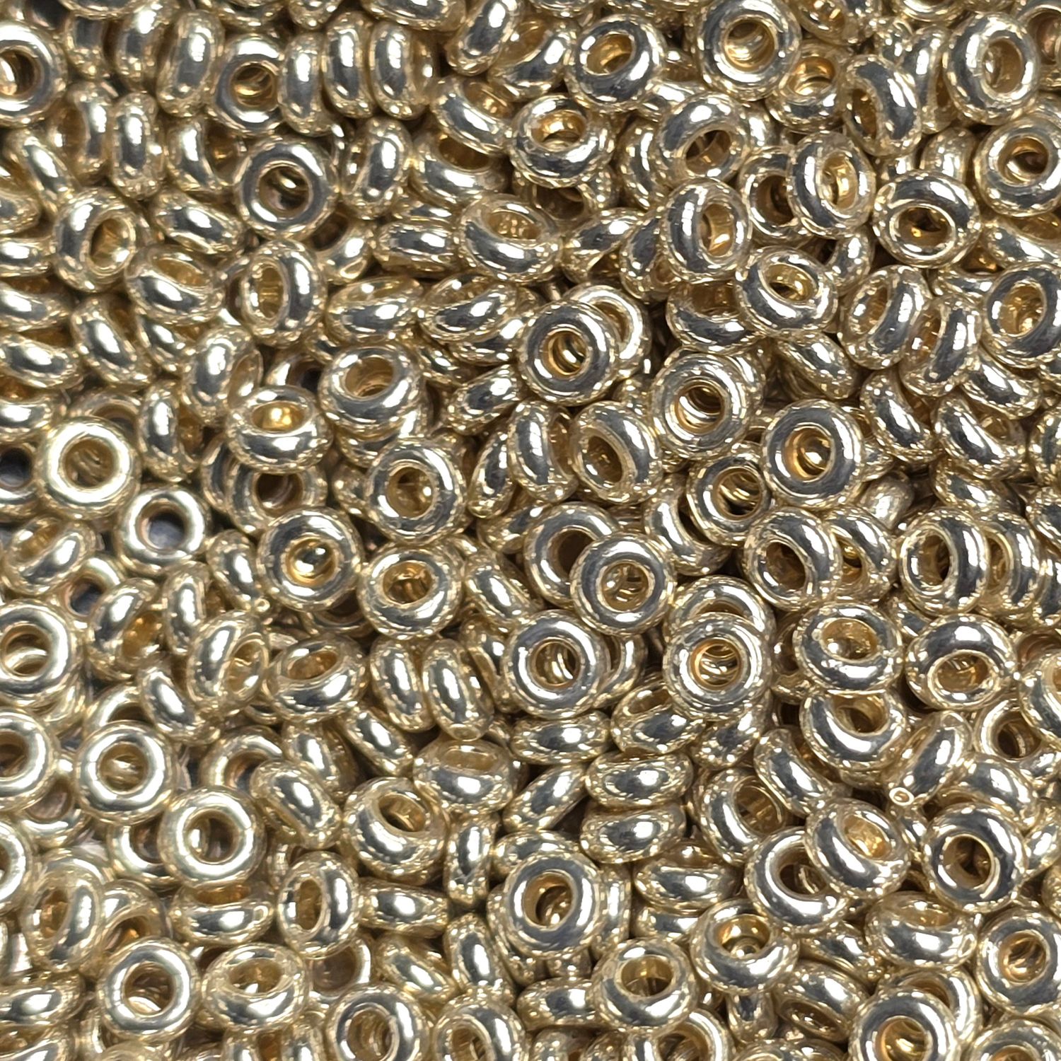 Toho 8/0 Demi Round Beads: Permanent Finish Metallic Silver 