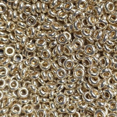 Toho 8/0 Demi Round Beads: Permanent Finish Metallic Silver 