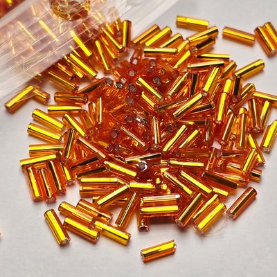 6mm Bugles: #9 Silverlined Orange 6mm Bugles: #9 Silverlined Orange