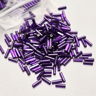 6mm Bugles: #26 Silverlined Purple 6mm Bugles: #26 Silverlined Purple