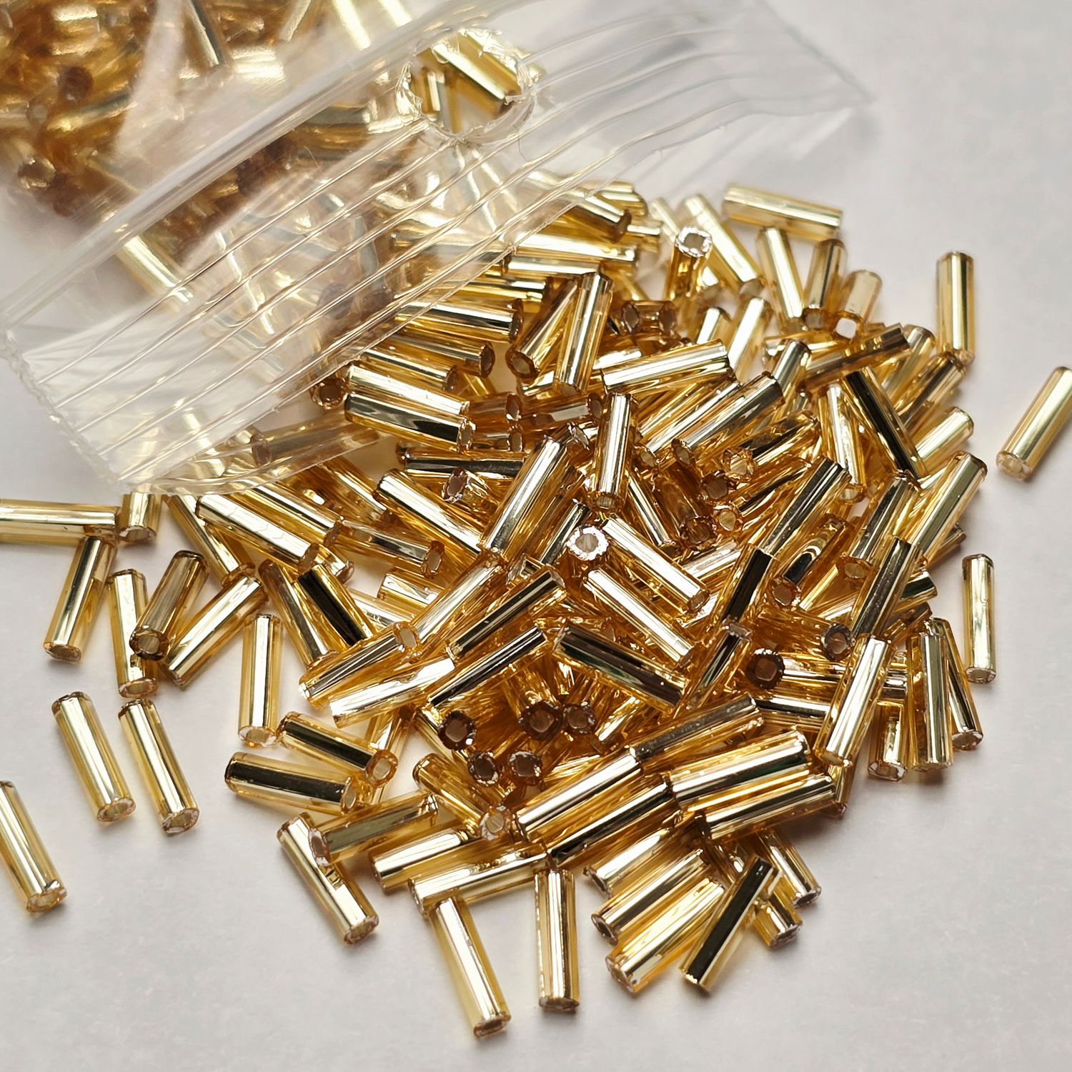 6mm Bugles: #3 Silverlined Gold