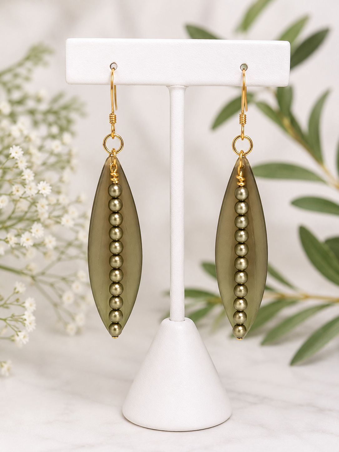 Two Peas in a Pod Earring Kit - Matte Olive Green Two Peas in a Pod Earring Kit - Matte Olive Green