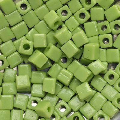 SB4-416: Miyuki Opaque Chartreuse  - 4mm Square/Cube Beads
